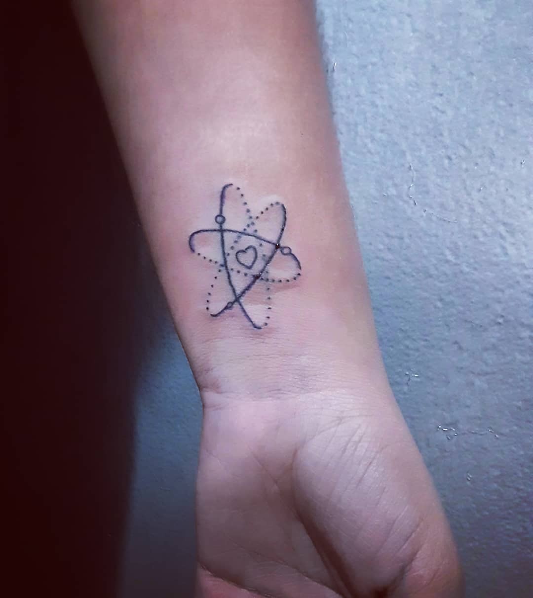 Amazing Atom Tattoo Design For Your Wrist