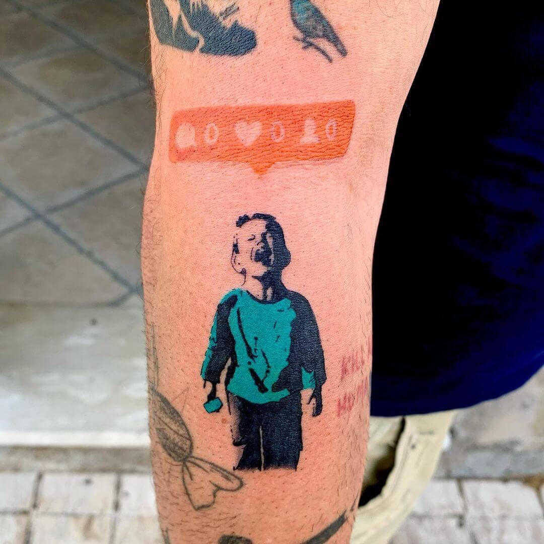 Anti-Social Banksy Tattoo