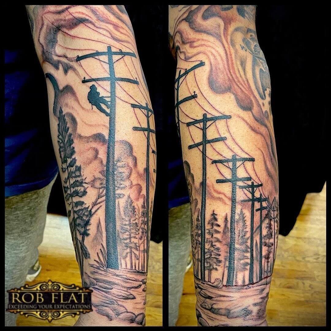 Forearm Cool Lineman Tattoos