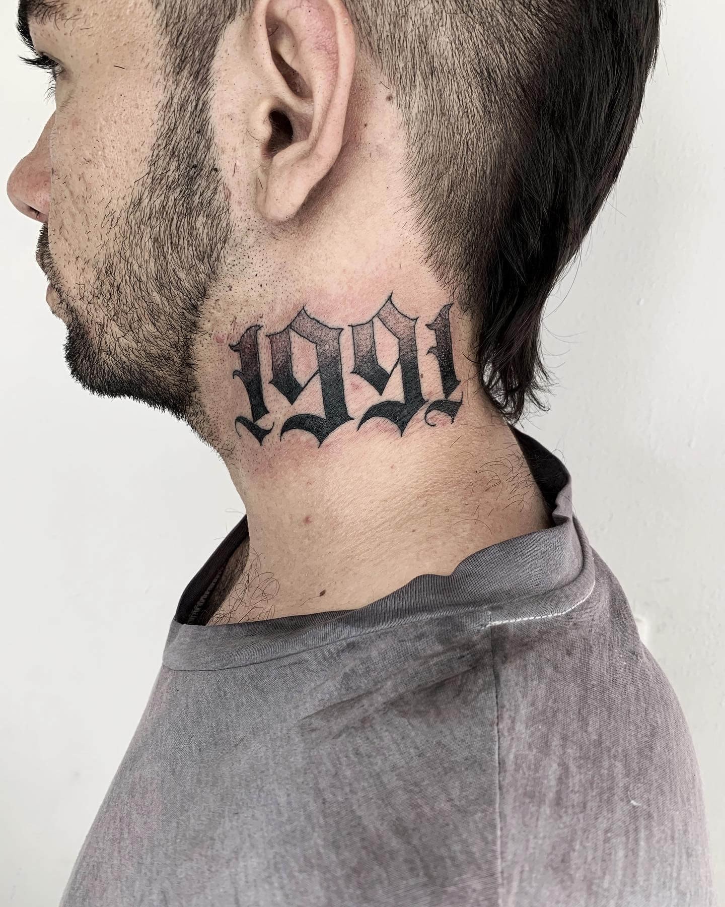 1991 Birth Year Neck Tattoo