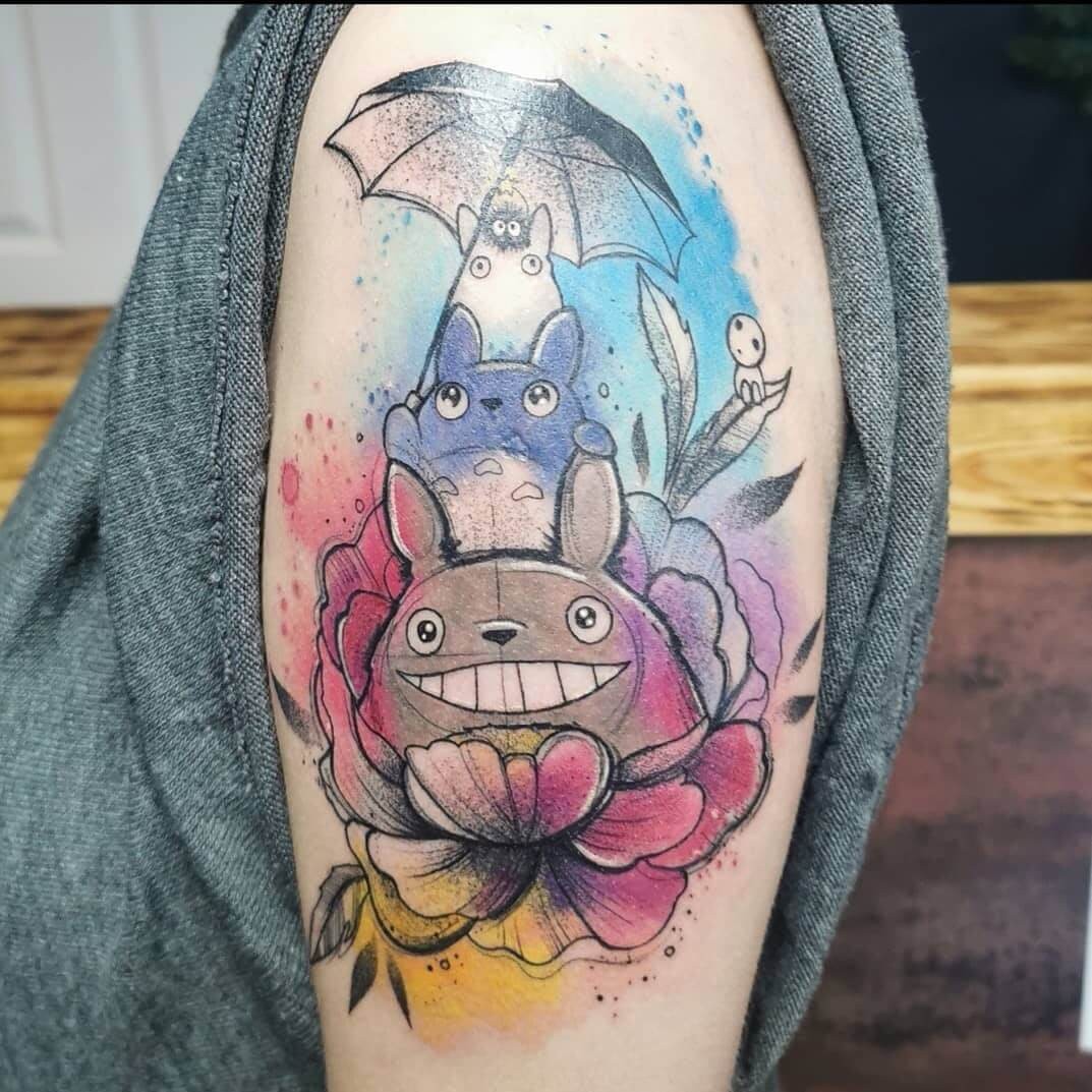 Large Shoulder Totoro Tattoo For Sleeve Lovers