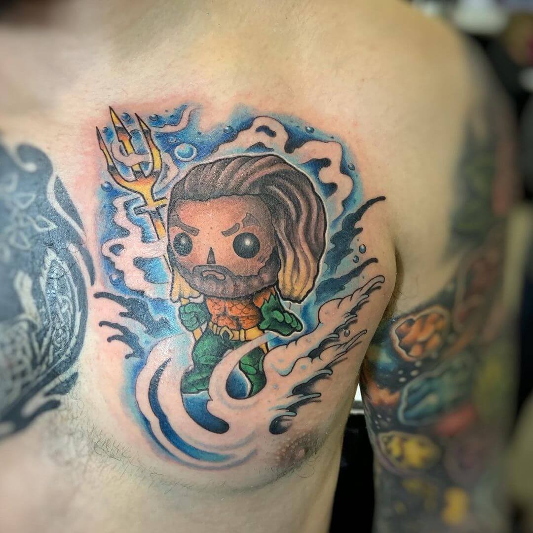 The Adorable Lego and Chibi Aquaman Tattoos