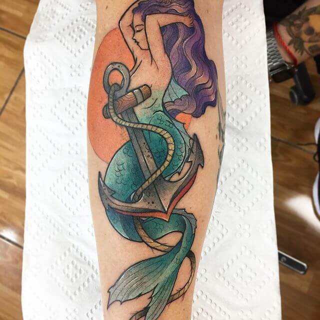 Purple Inspired Siren Tattoo Art