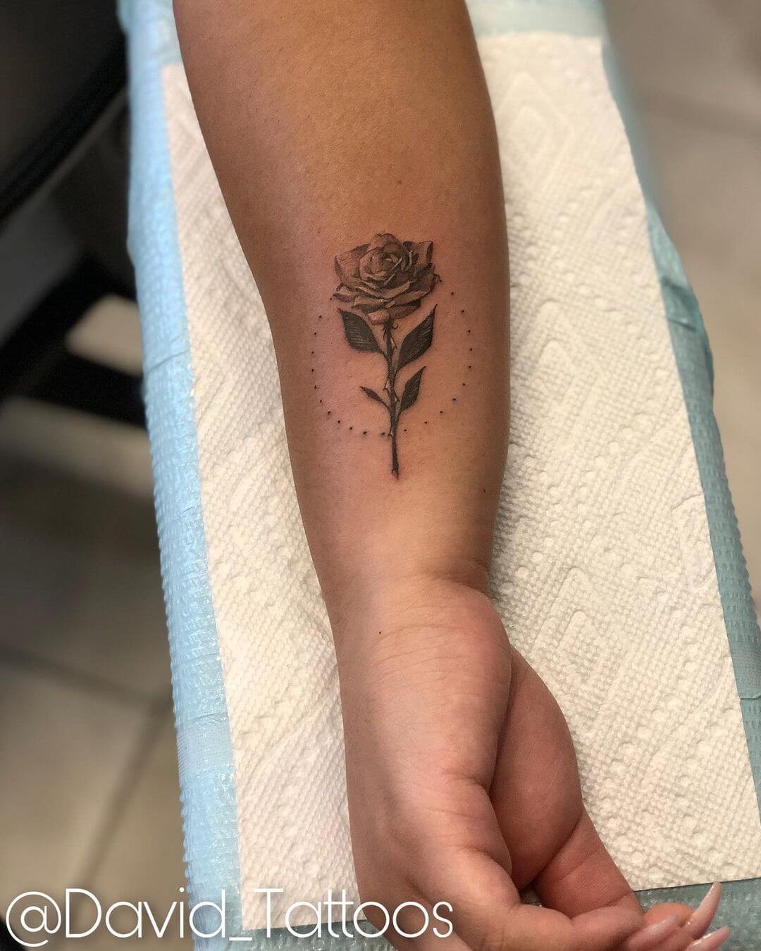 Small Rose Tattoo On Hand