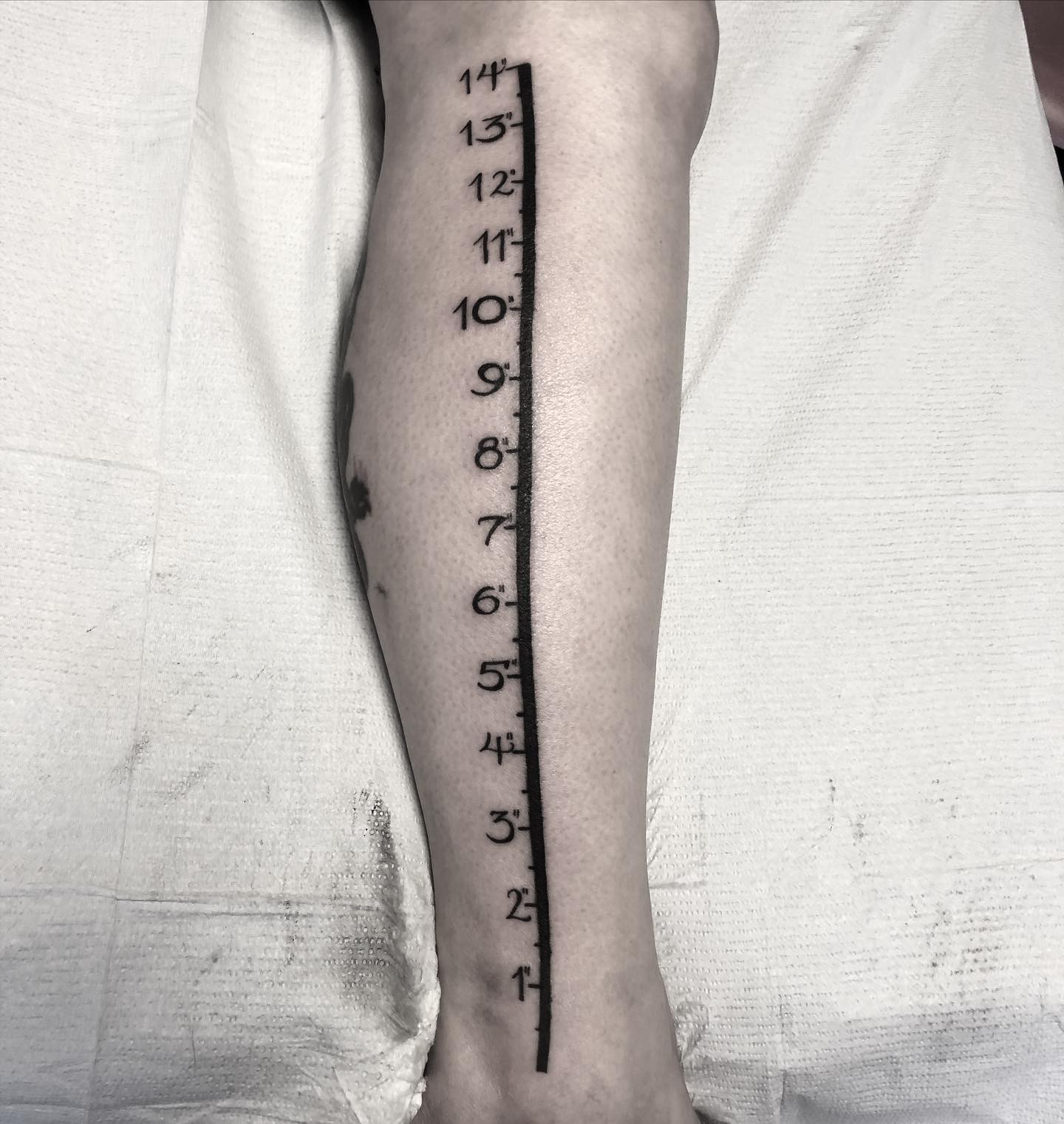 Leg Ruler Tattoo