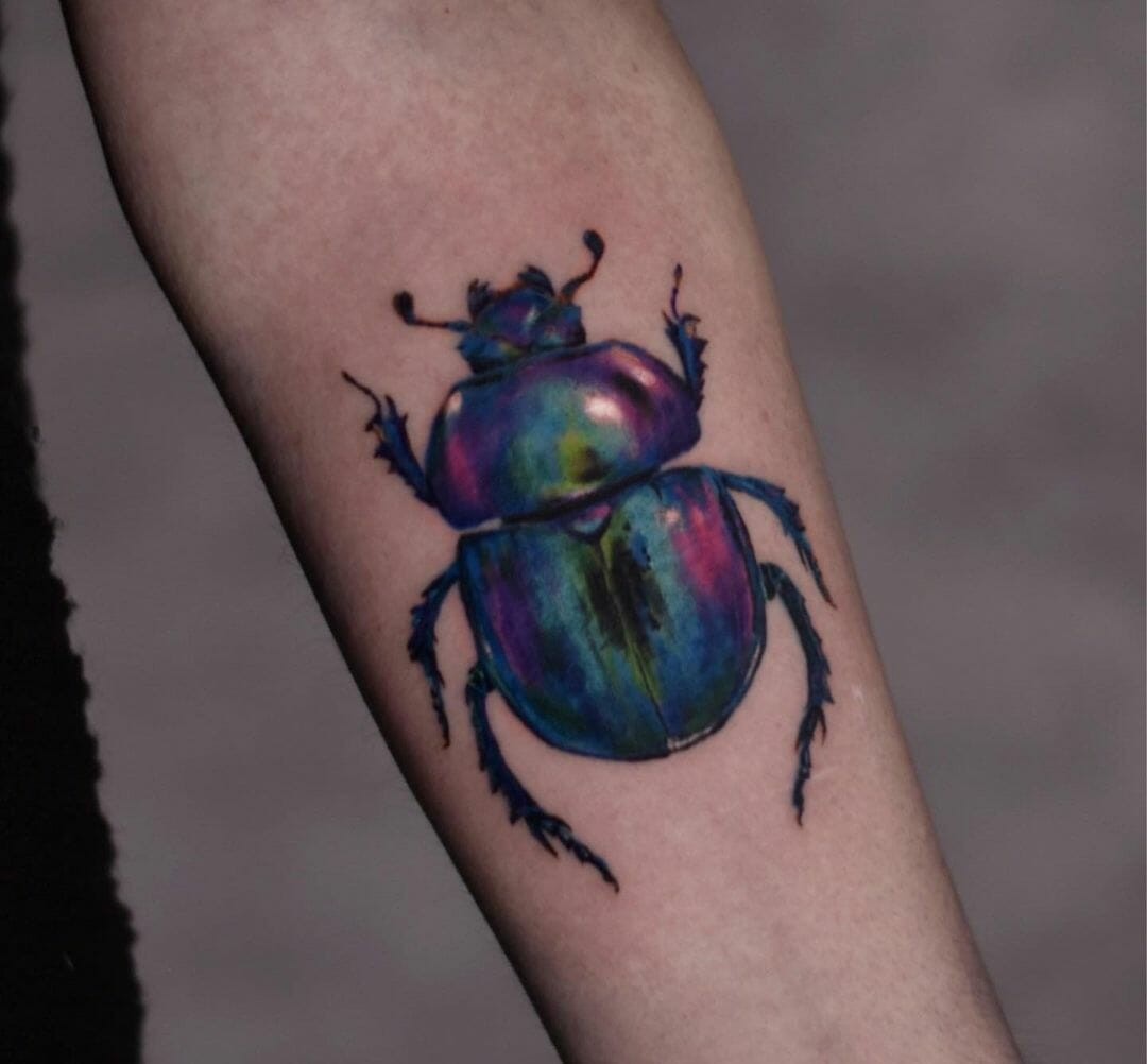 Metallic Scarab Tattoo