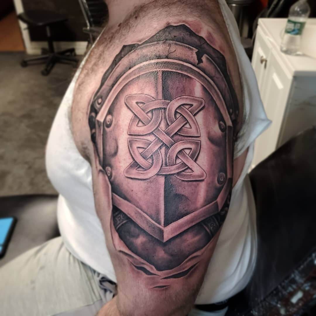 Celtic Armor Sleeve Tattoo