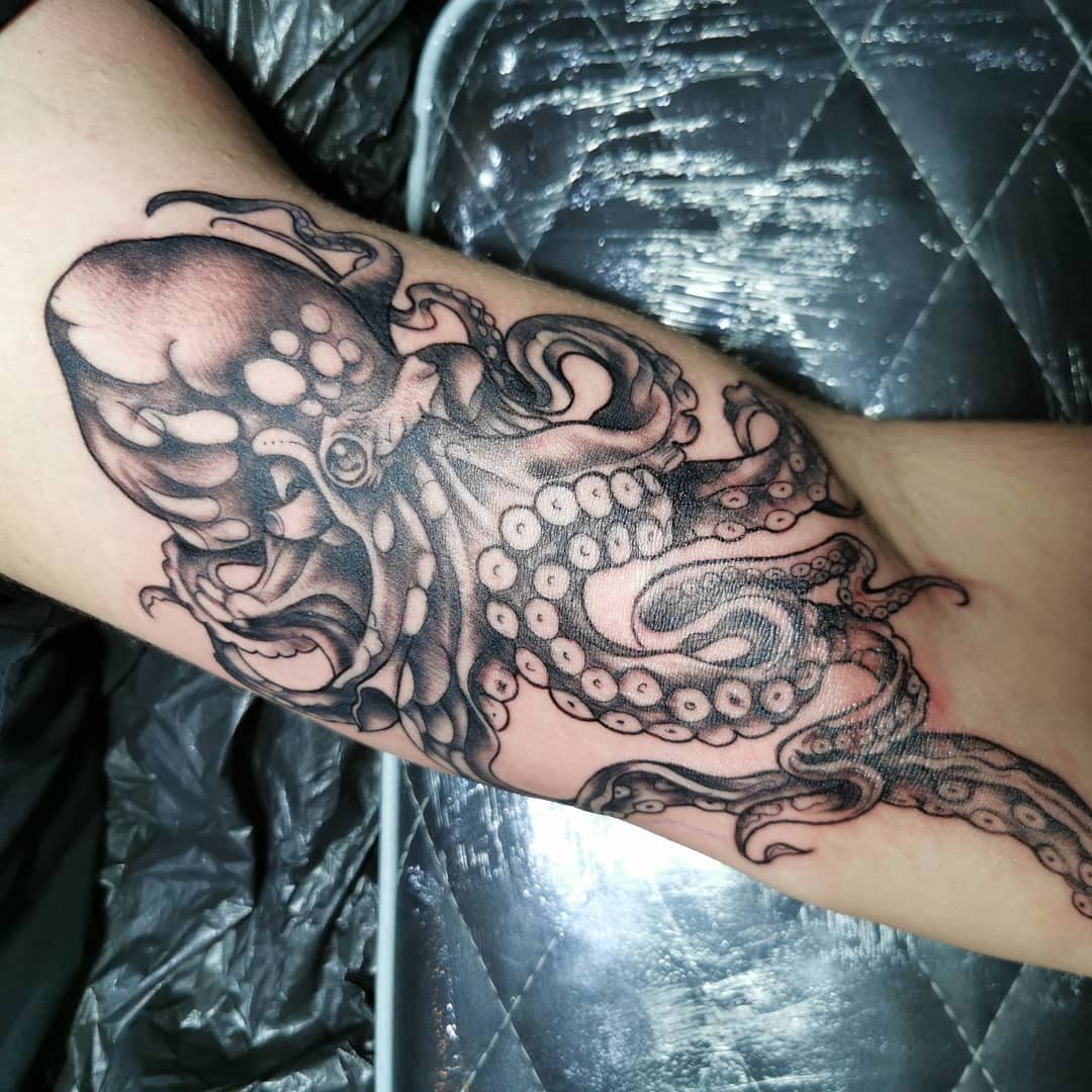 Kraken Tattoo On Arm