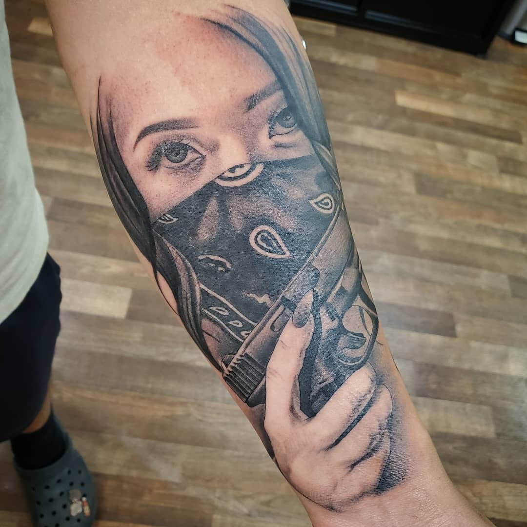 Gangster Glock Tattoo