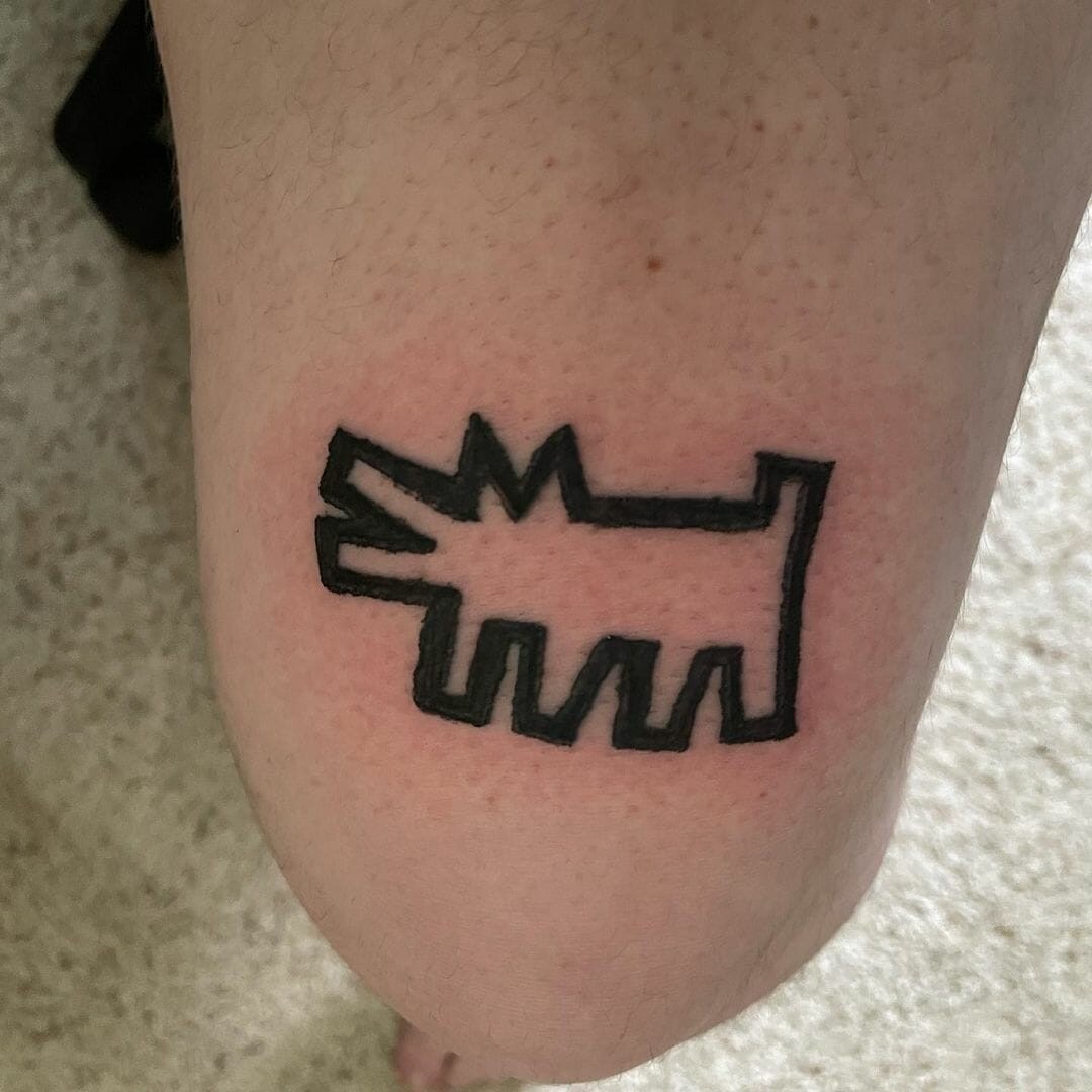 Keith Haring Dog Tattoo