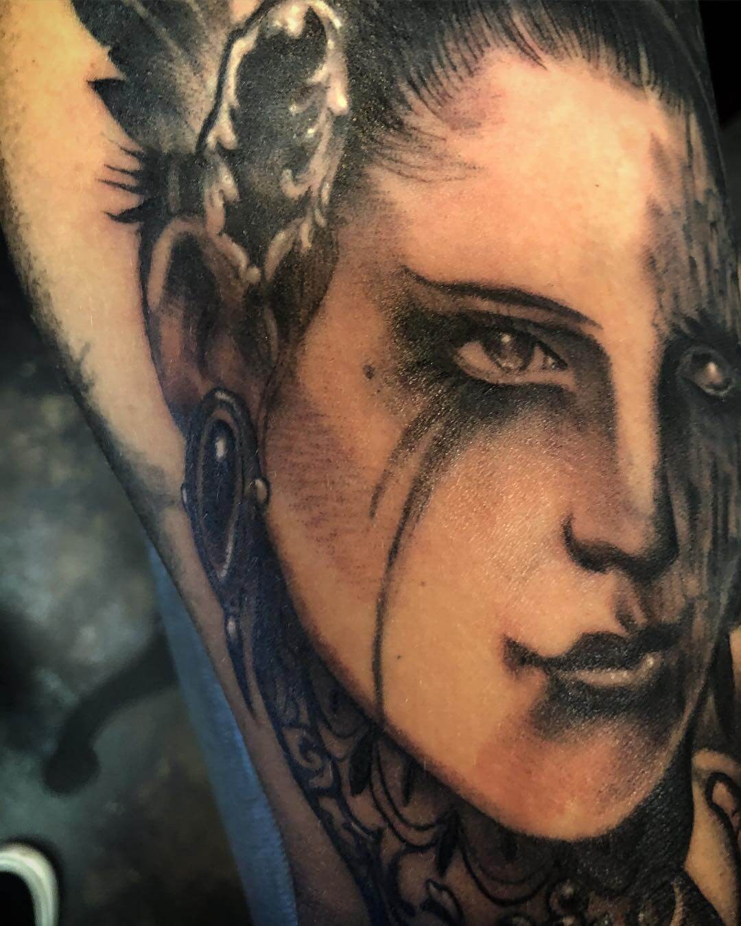 Realistic Hel Tattoo