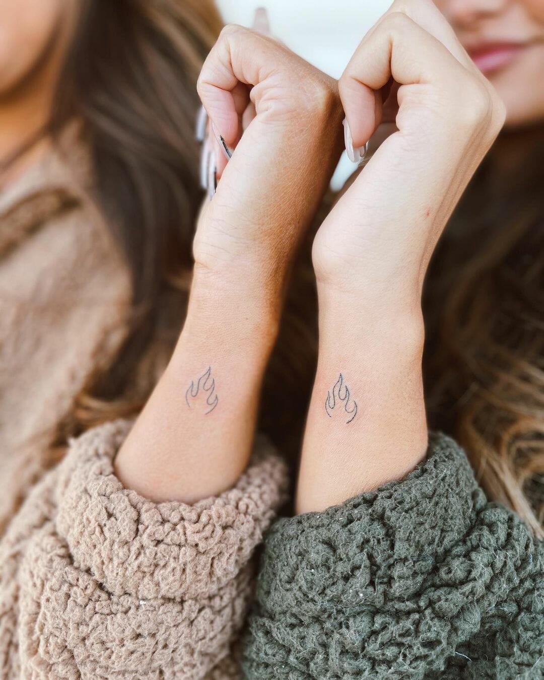 The Fire-themed Matching Friendship Tattoos