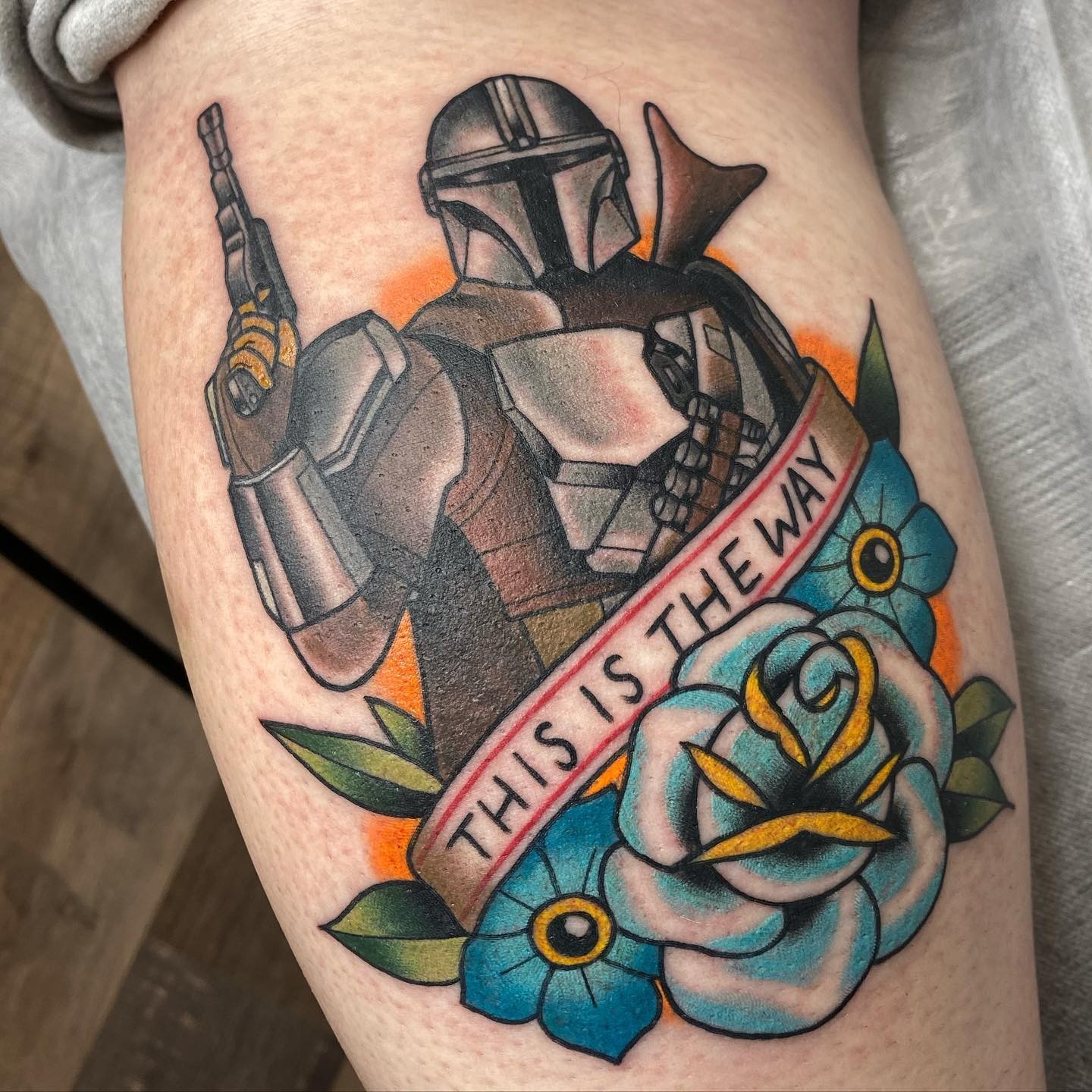 This Is The Way Mandalorian Helmet Tattoo