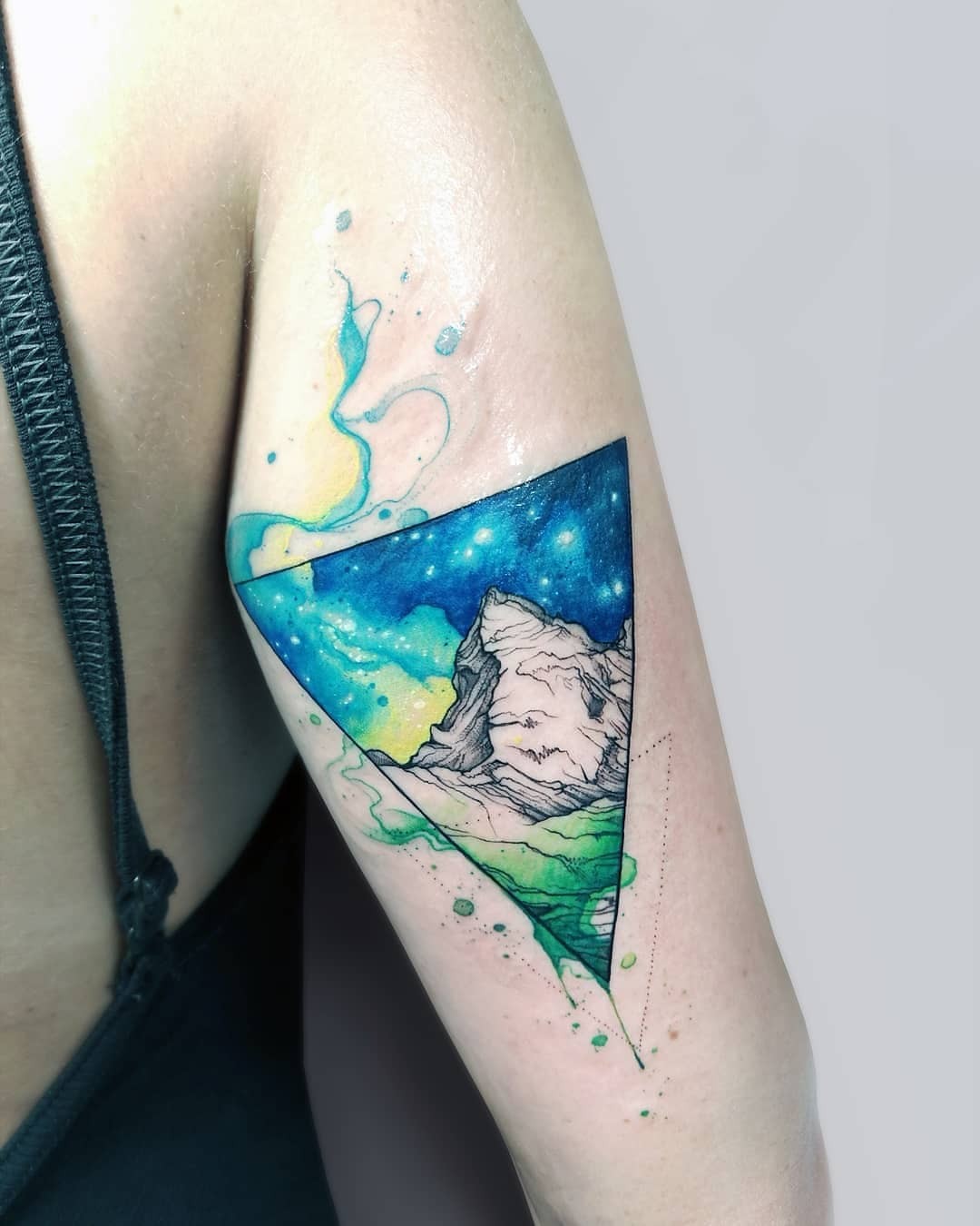 Watercolour Night Sky Tattoo