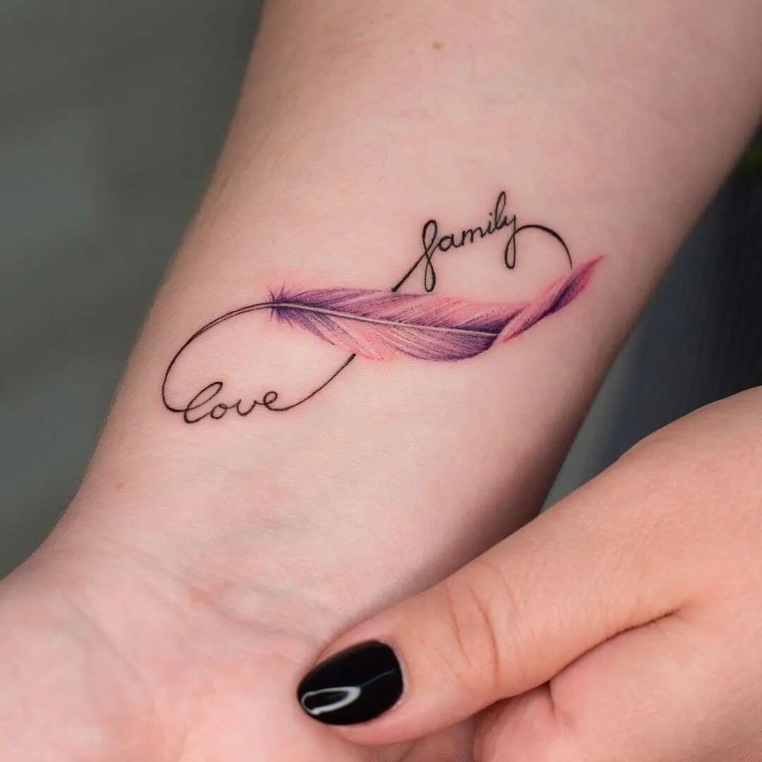 Infinity Feather Tattoo