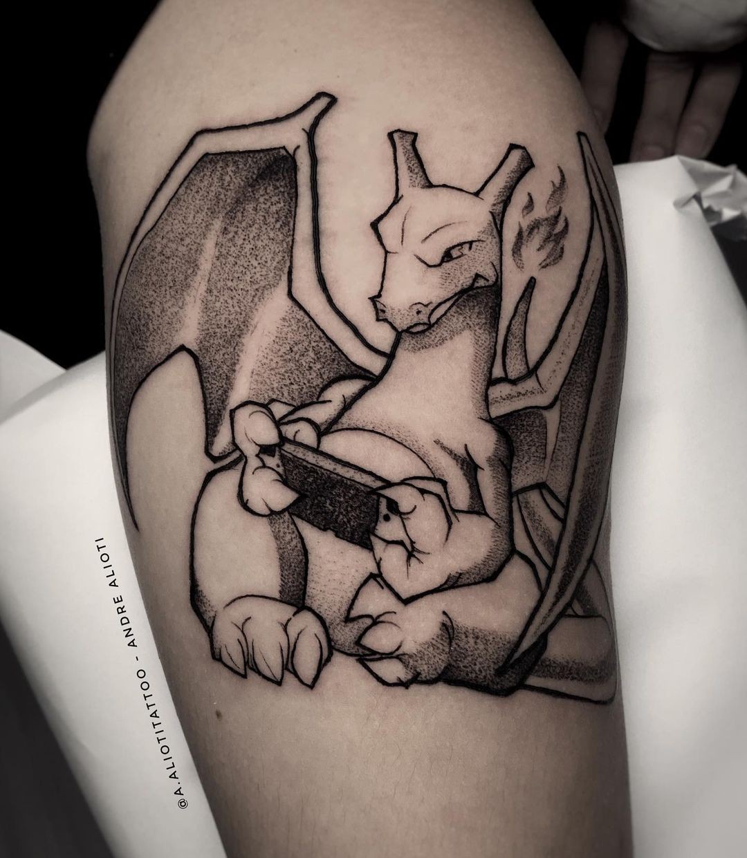 Charizard Gaming Tattoo