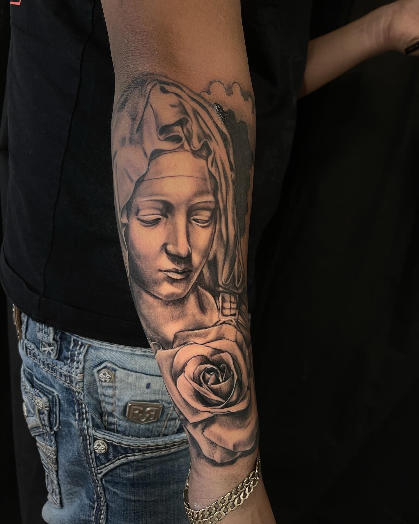 Pieta Inspired Chicano Tattoo