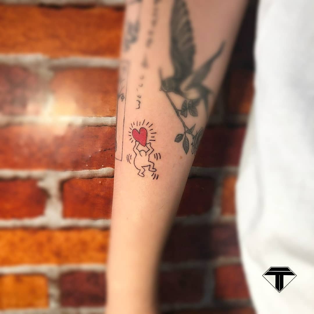 Keith Haring Heart Tattoo