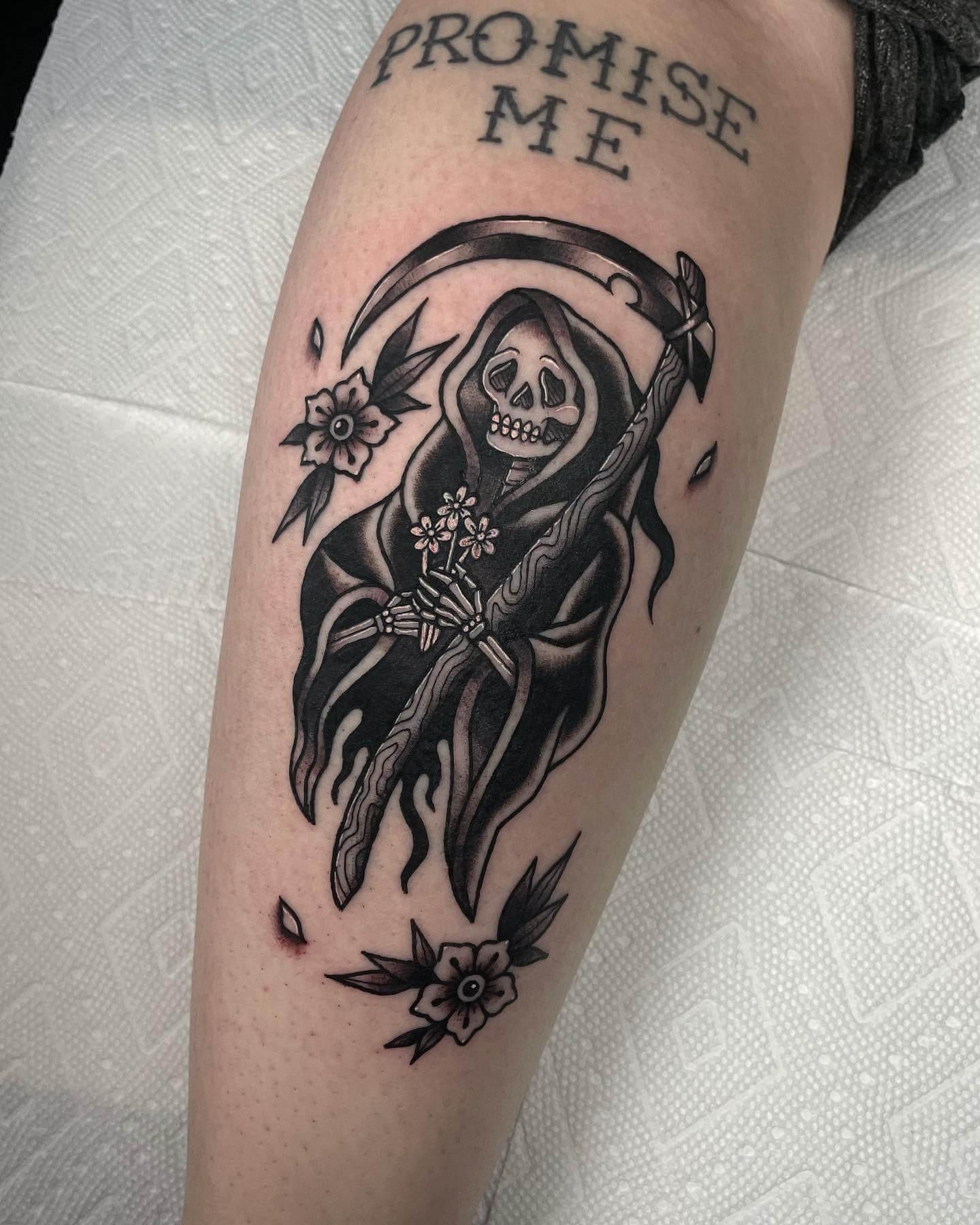 Grim Reaper Arm Tattoo