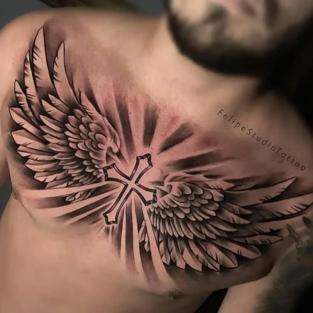 Religious Chest Tattoos For Men