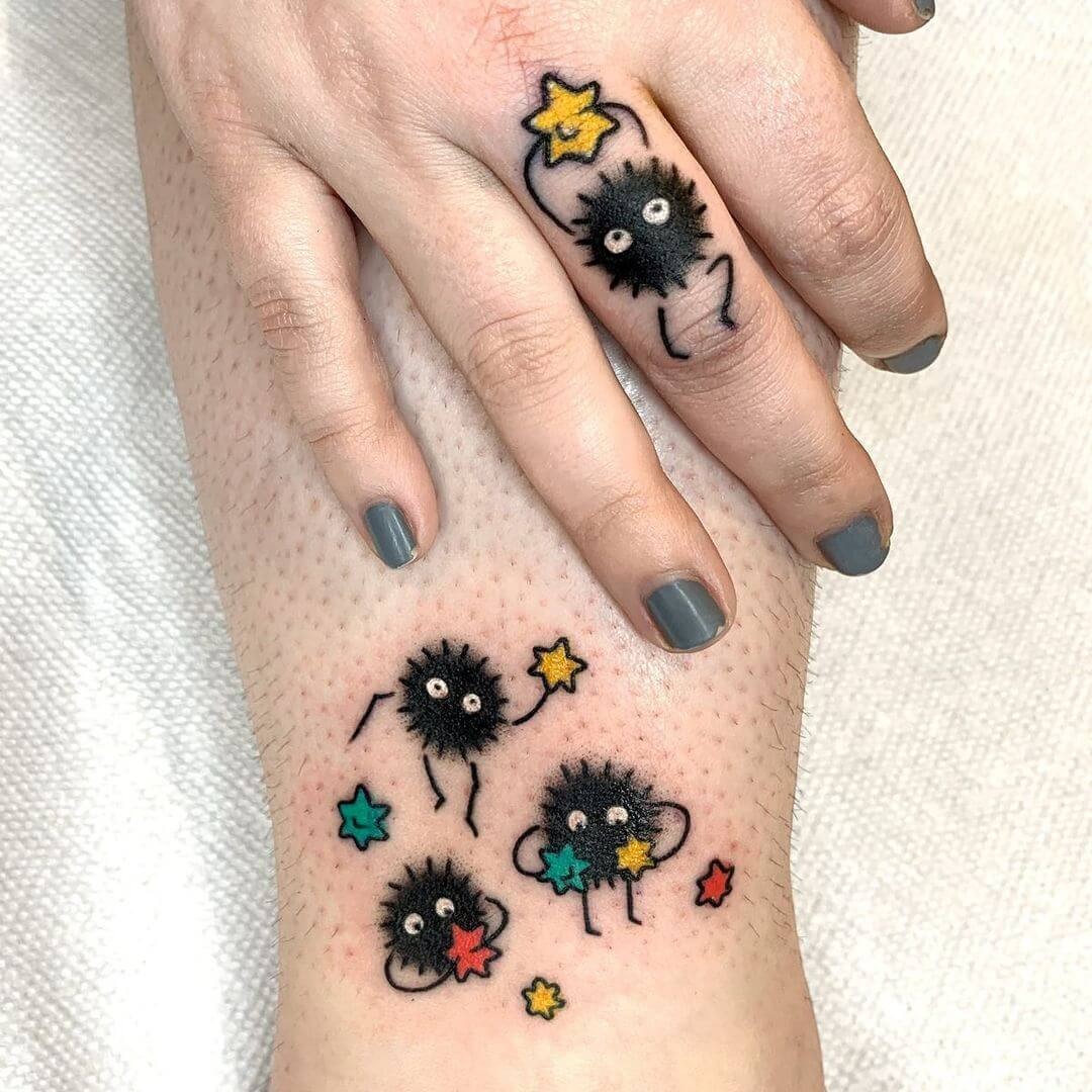 Soot Sprite Finger Tattoo