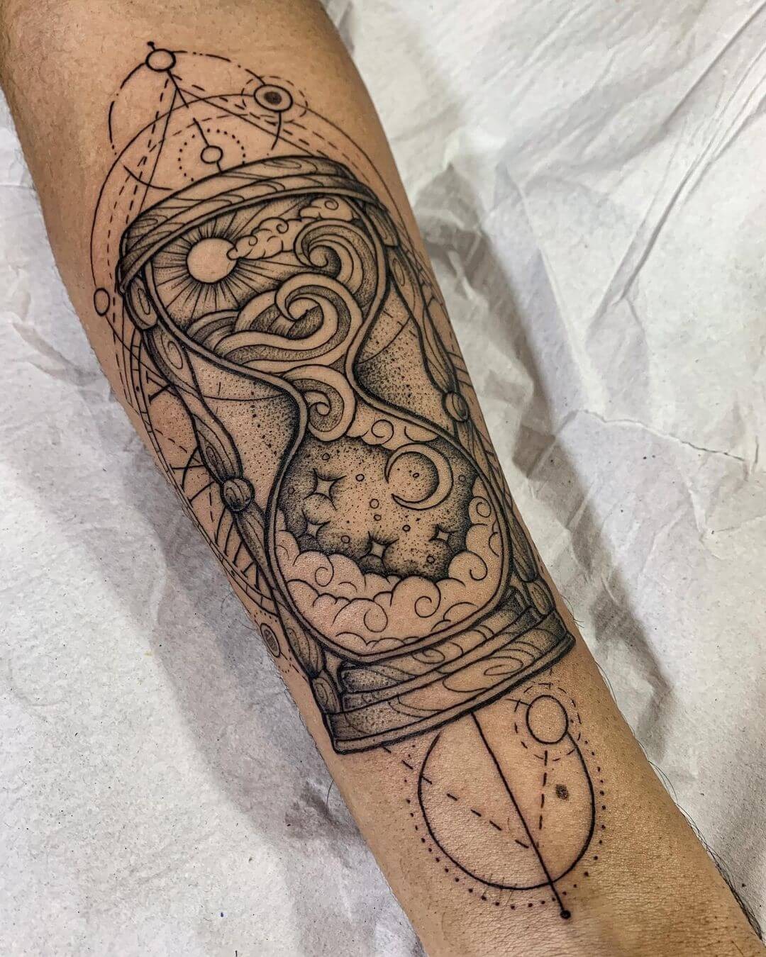 Mystical Hourglass Tattoo