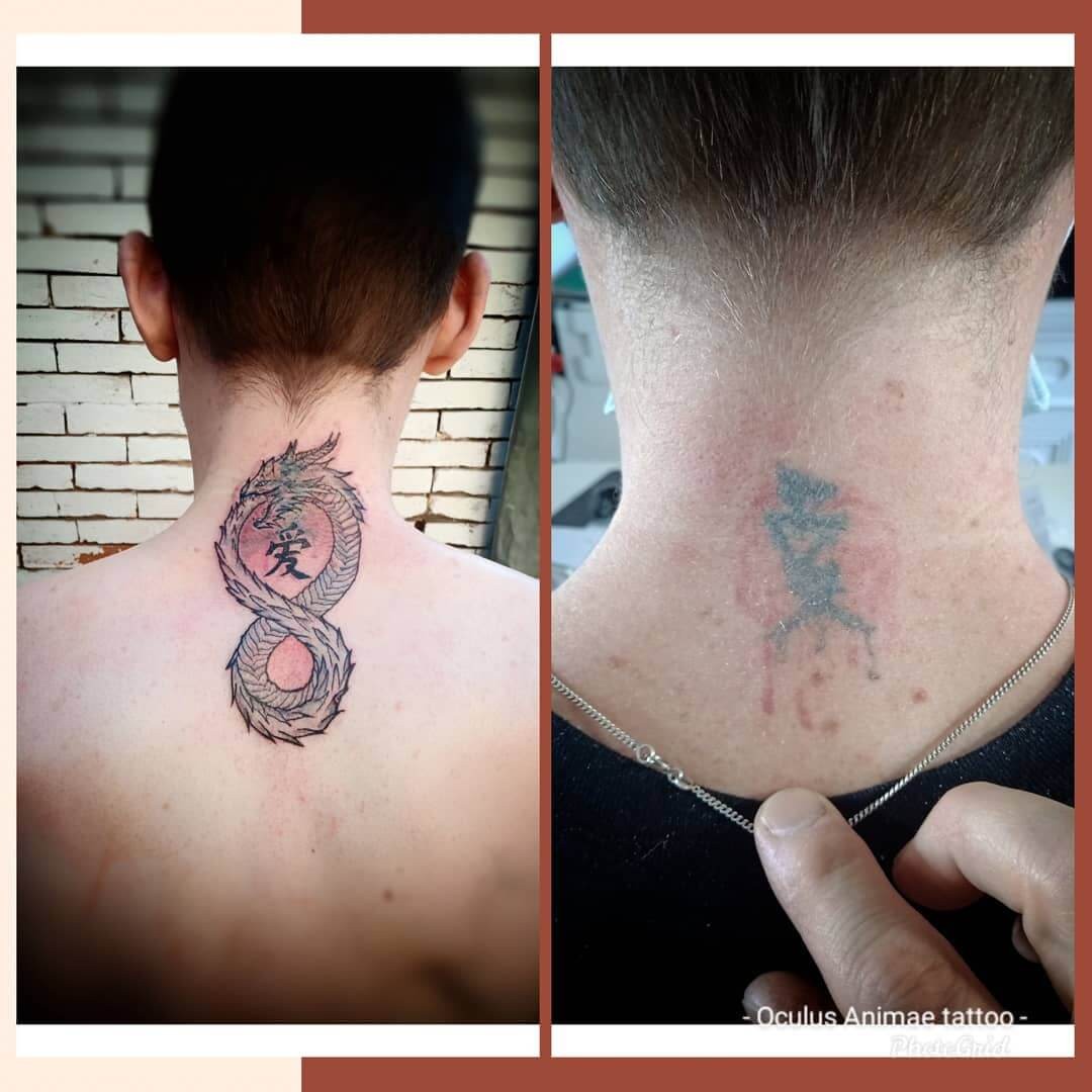 Neck Infinity Dragon Tattoo