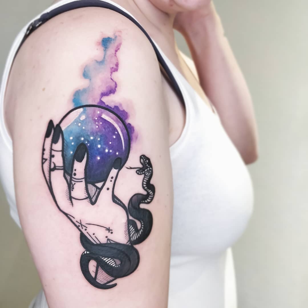 Fortune Teller Crystal Ball Tattoo