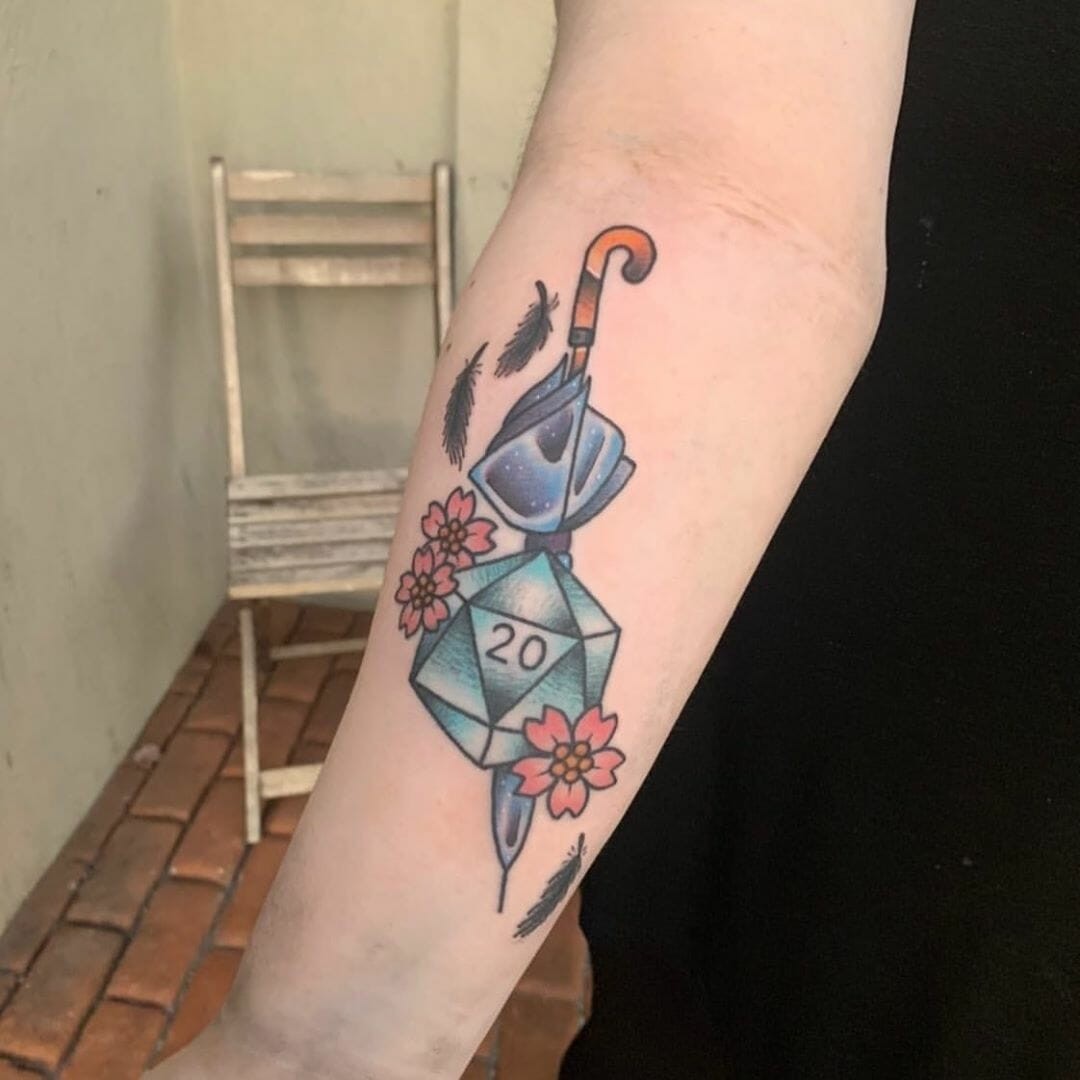 Umbrella d20 Tattoo Design