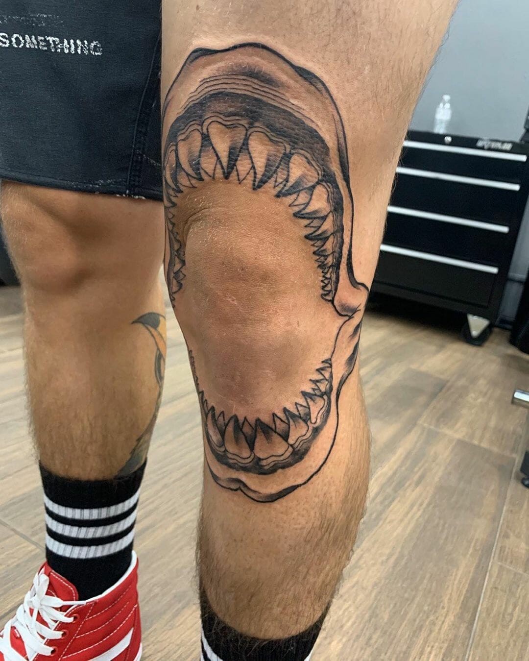 Shark Tooth Jaw Tattoo