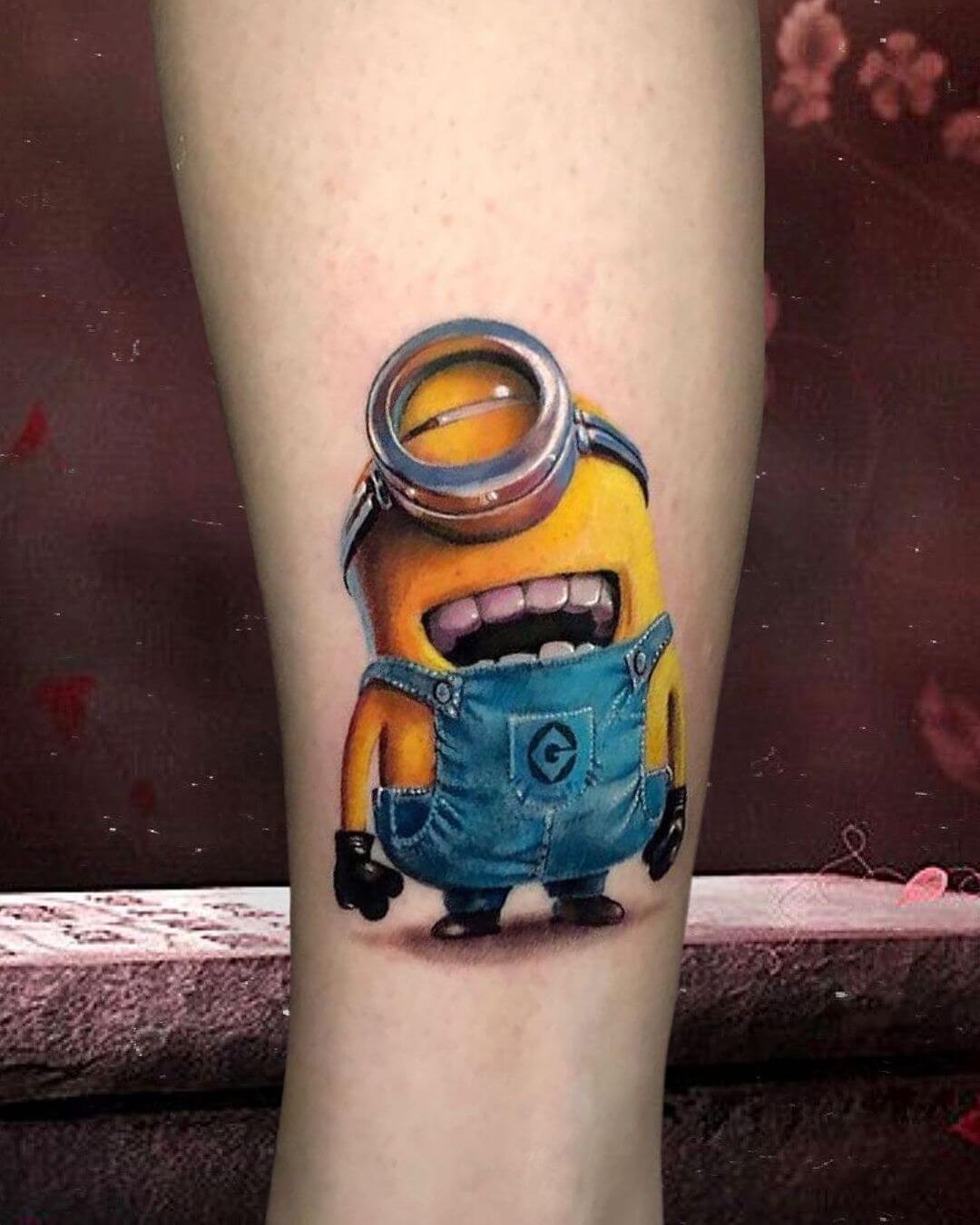 Realistic Laughing Minion Tattoos