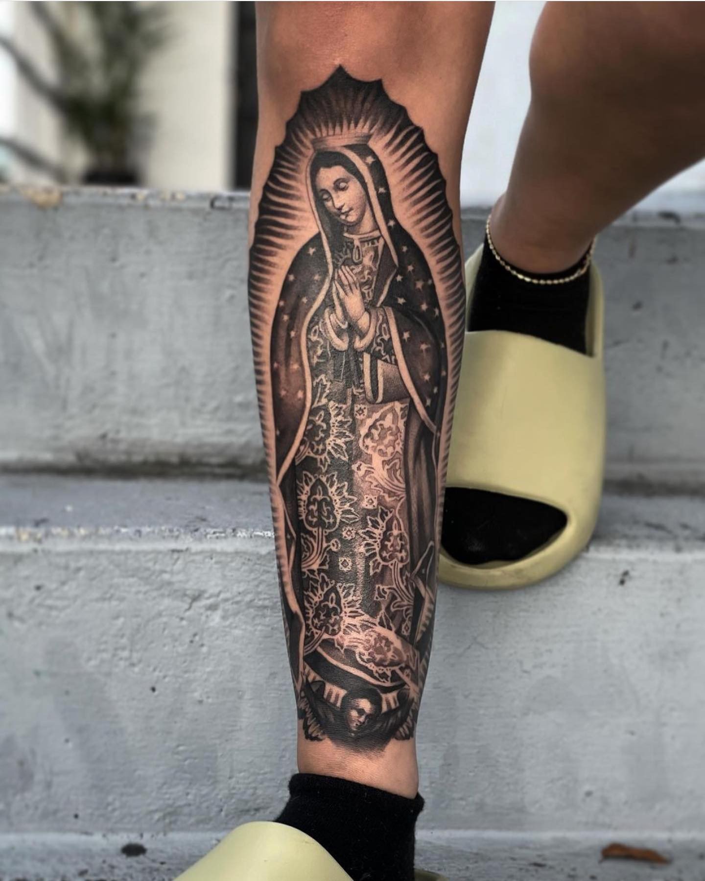 Mexican Catholic Mary Tattoo