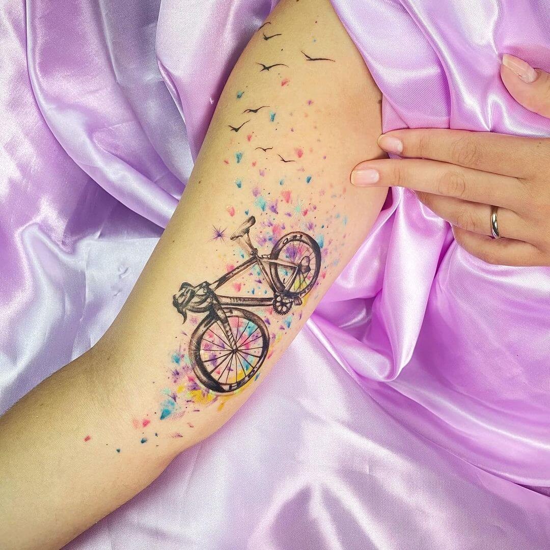 Bicycle Watercolour Tattoos