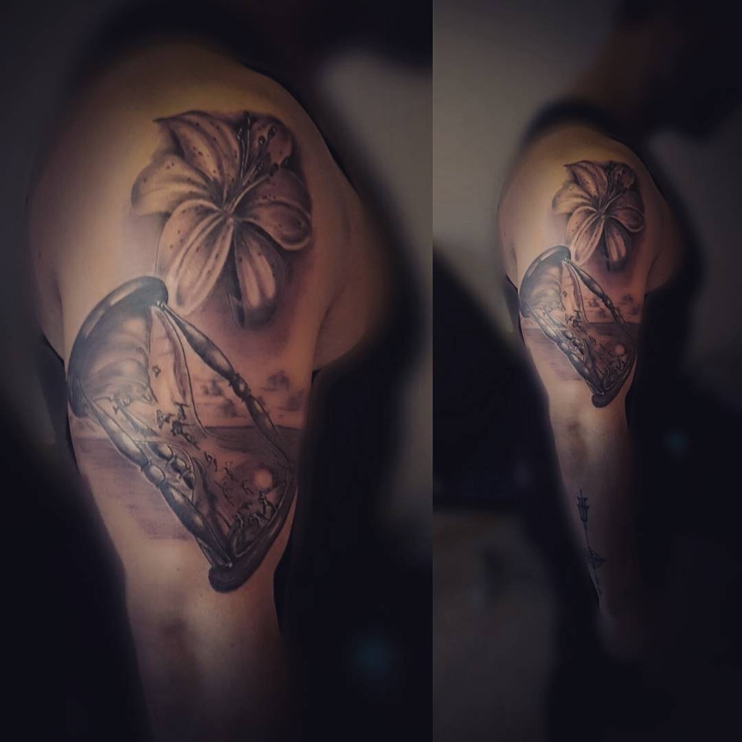 Lily Hourglass Tattoo