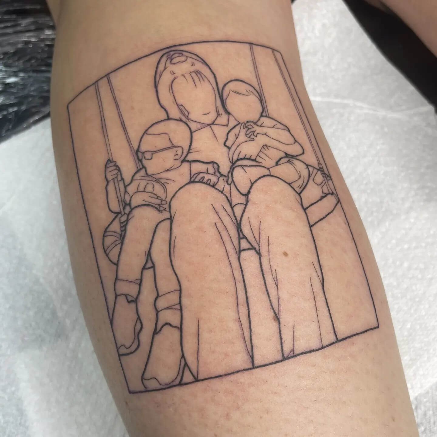 Family Inspired Picture Outline Tattoo