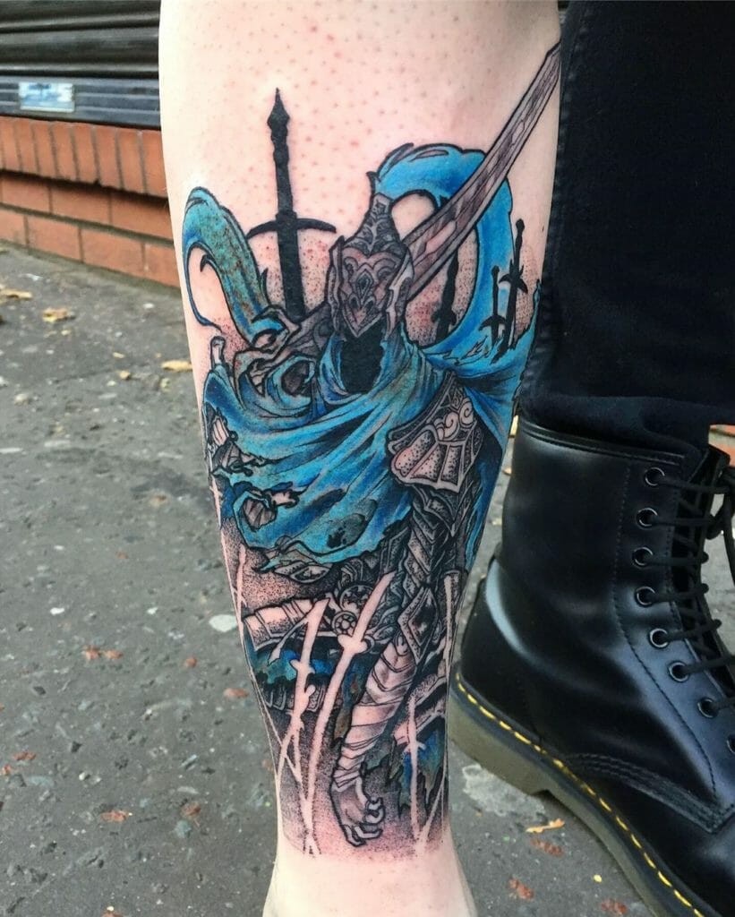 Blue Dark Souls Tattoo