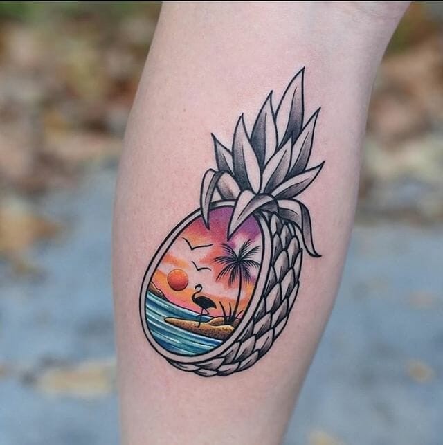 Interesting Pineapple Tattoo