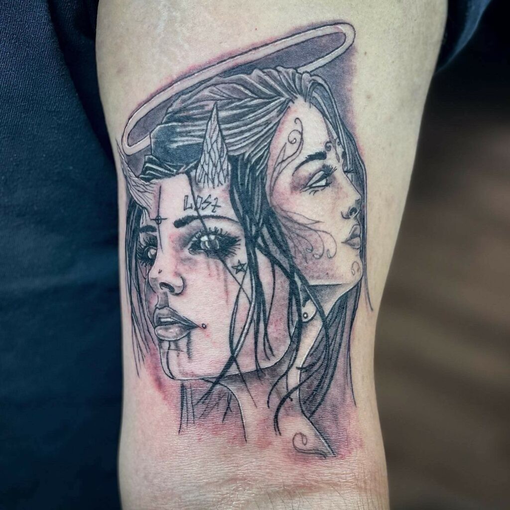 Saint Vs Sinner Tattoo