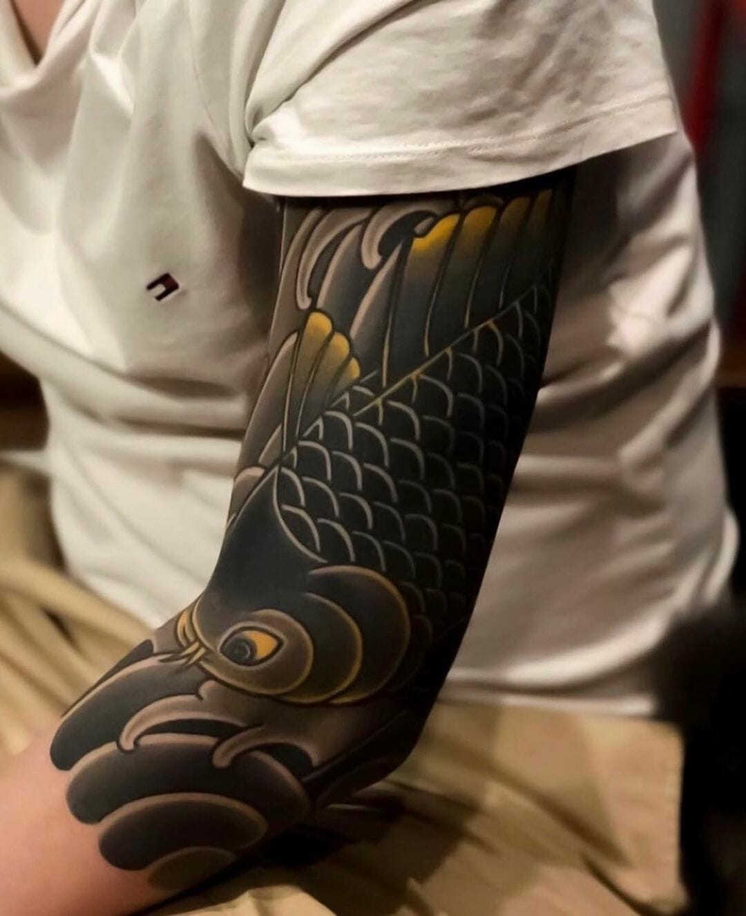 Black Koi Fish Tattoo Designs