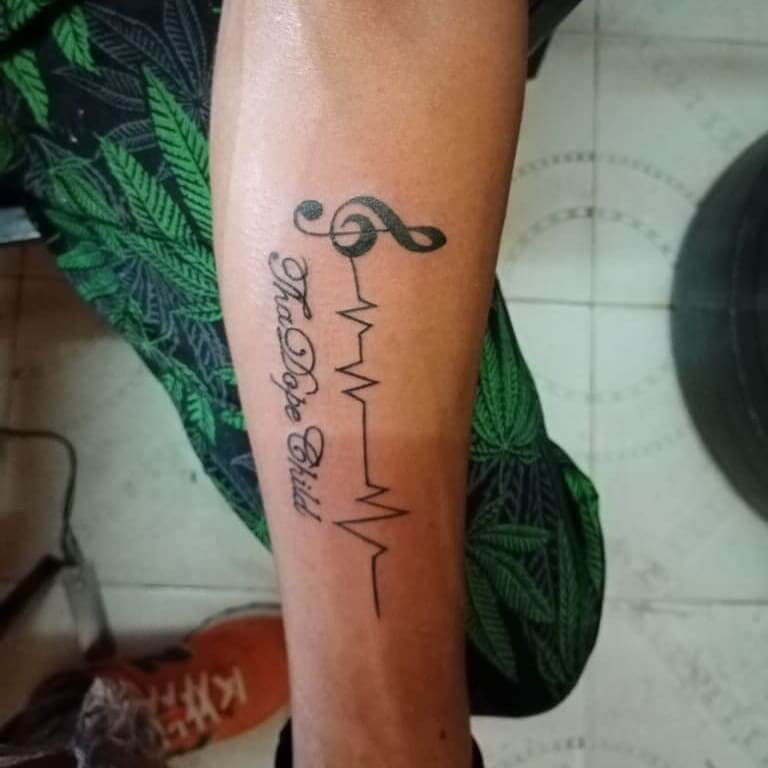 Music Artist Name Heartbeat Music Tattoo