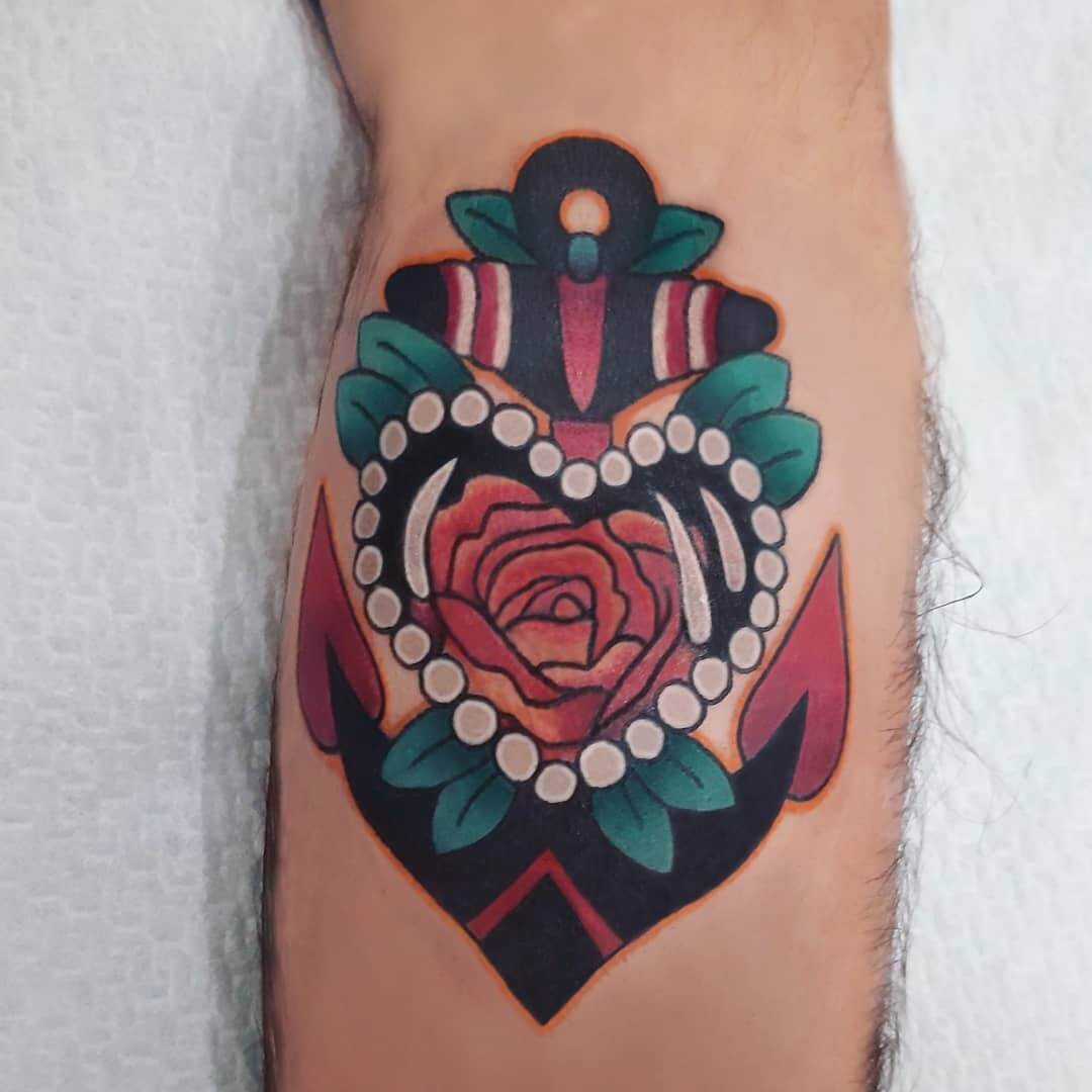 Heart With Rose Tattoo Design