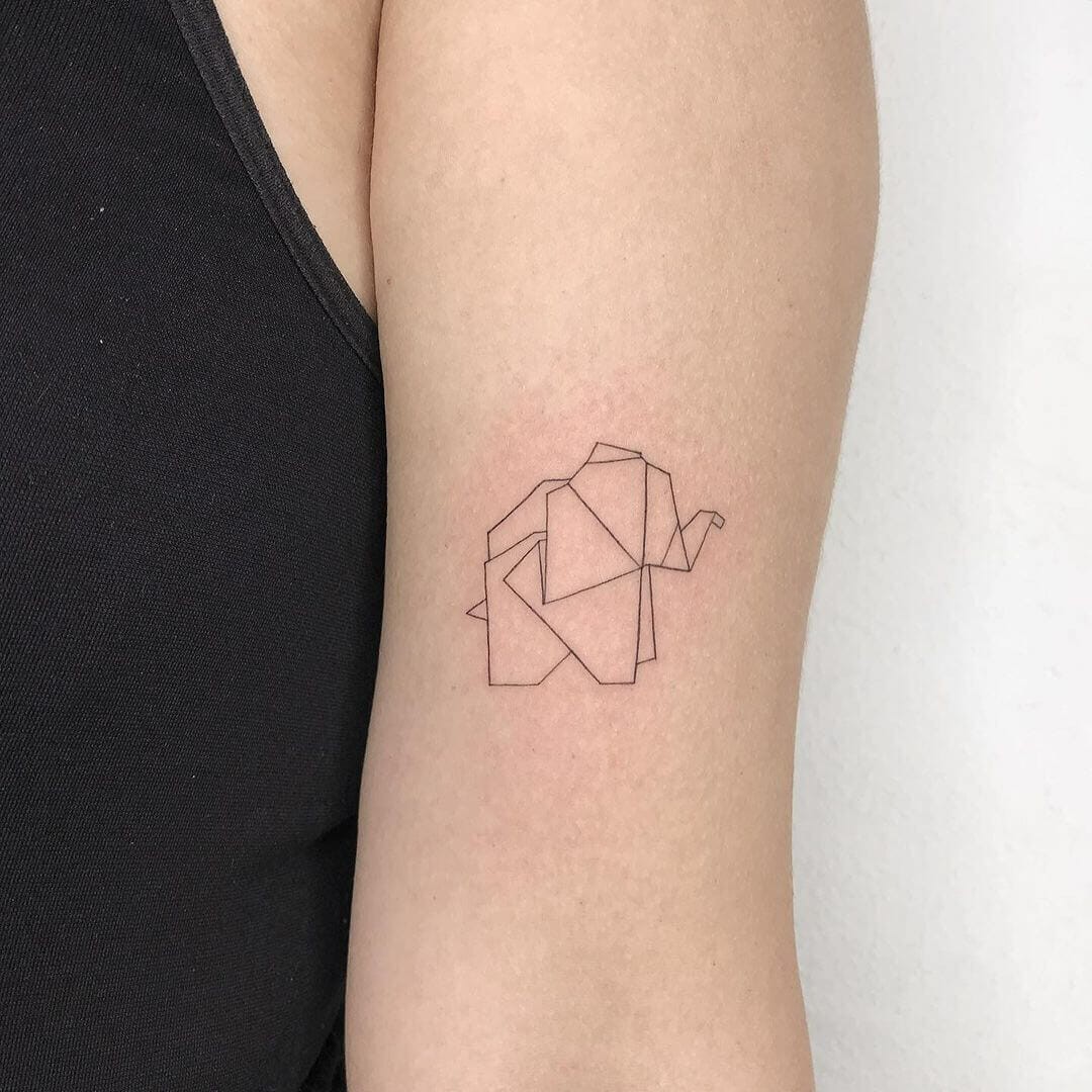 Origami Elephant Tattoo