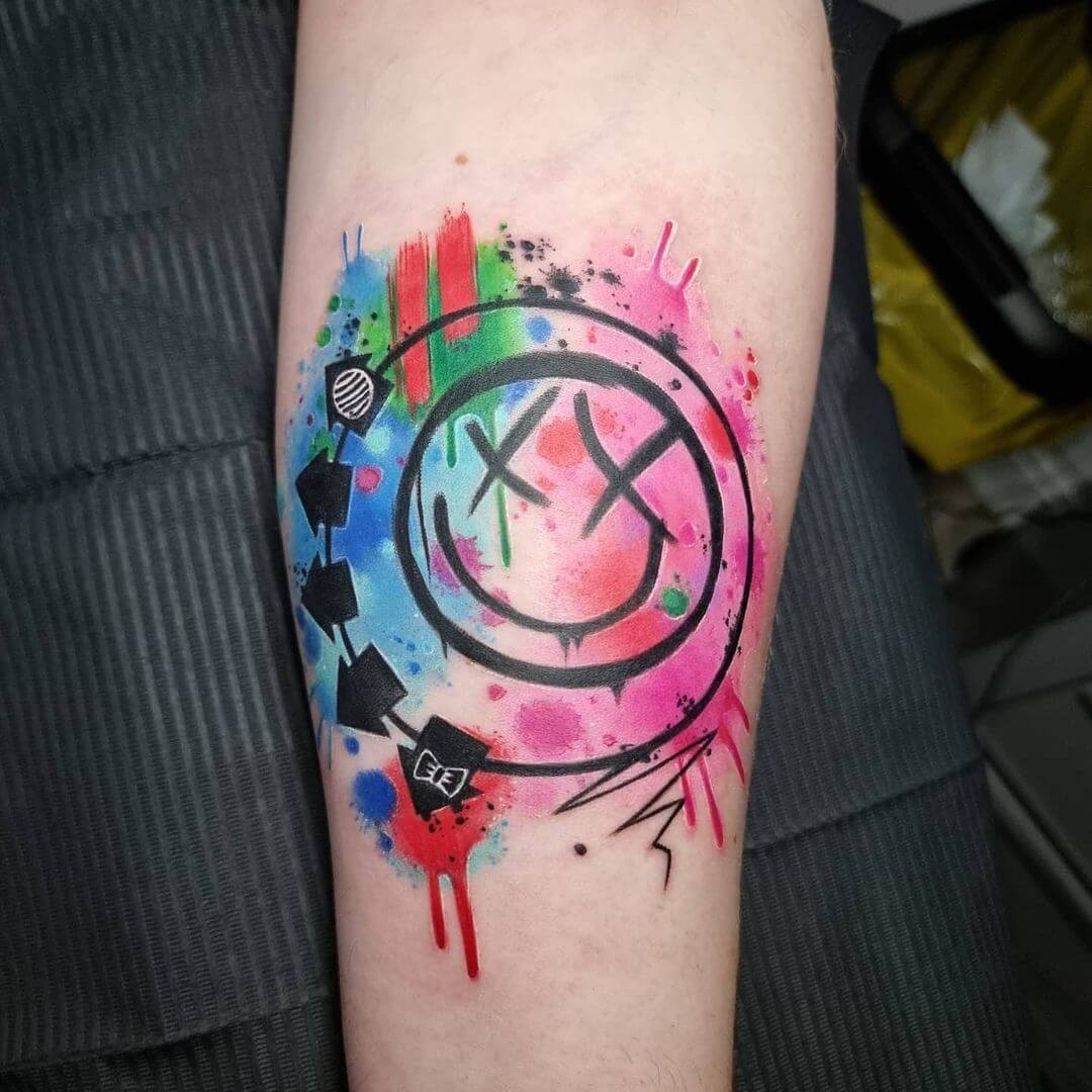 Vibrant Blink 182 Tattoo