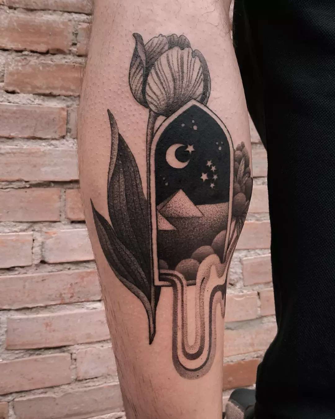 Monochrome Pyramid Tattoo