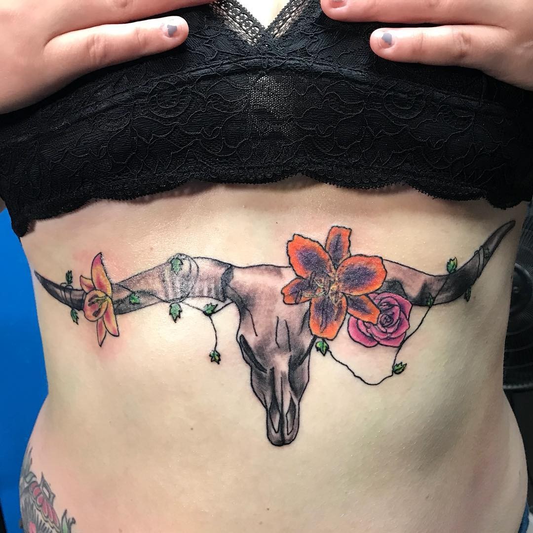 Longhorn Skull Tattoo