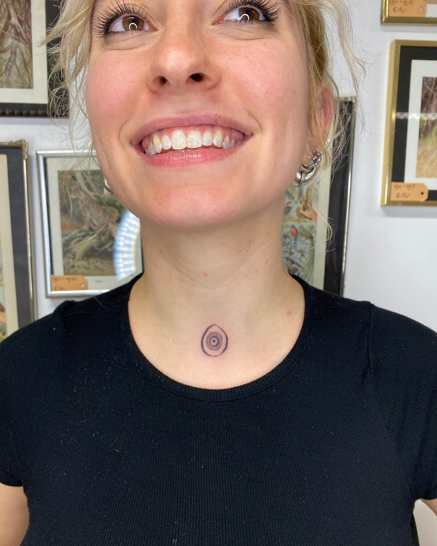 Neck Evil Eye Tattoo