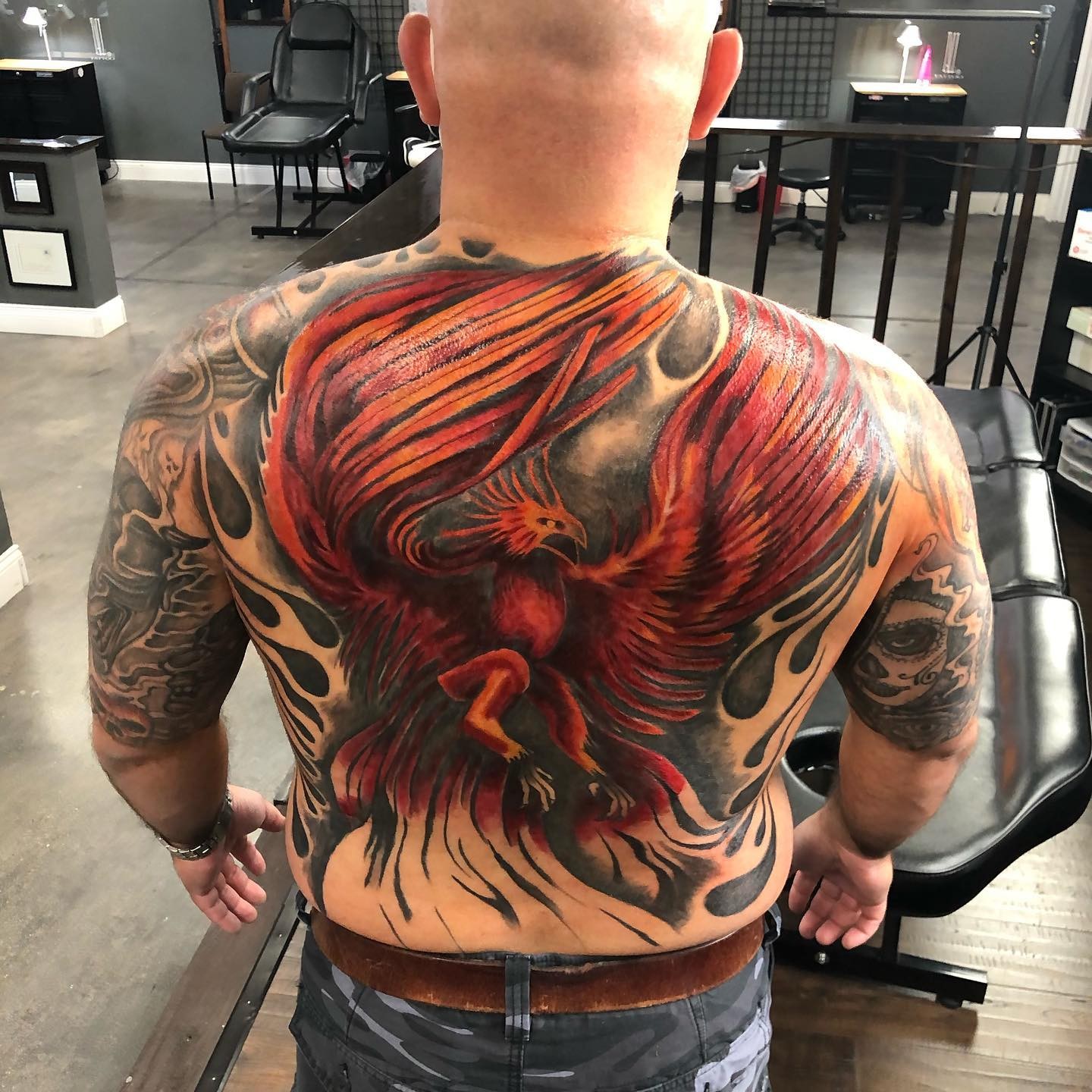 Phoenix Lower Back Tattoo