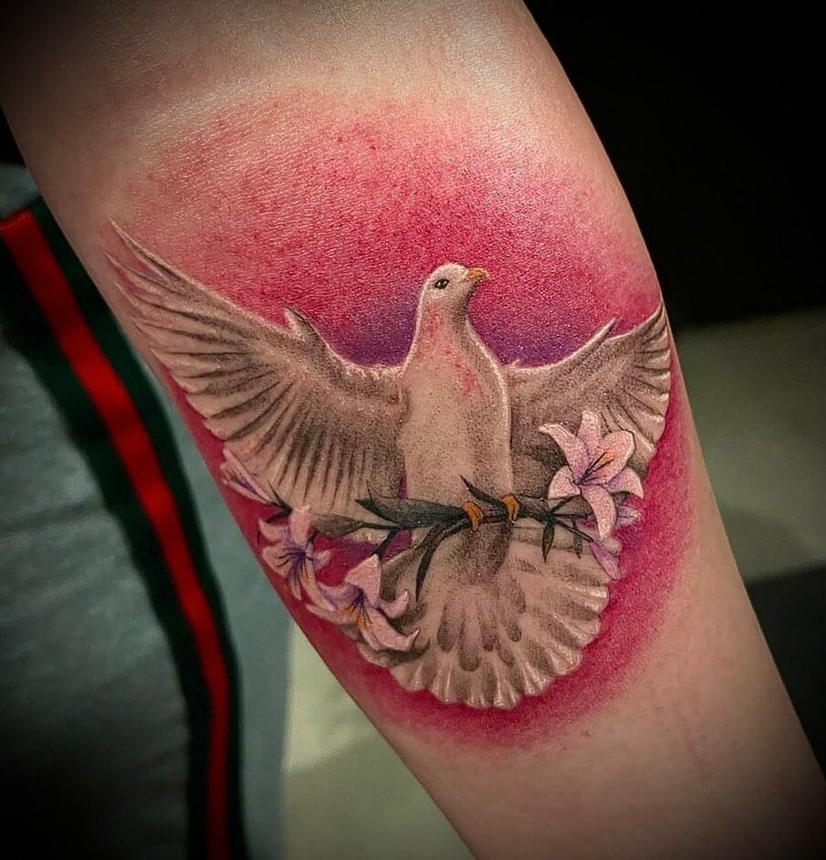 Elegant Pigeon Tattoo