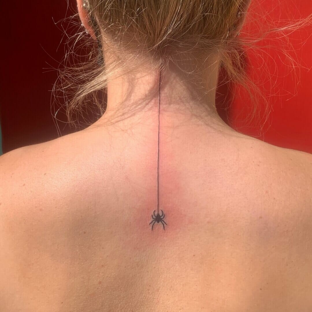 Minimalist Spider Tattoos On Neck