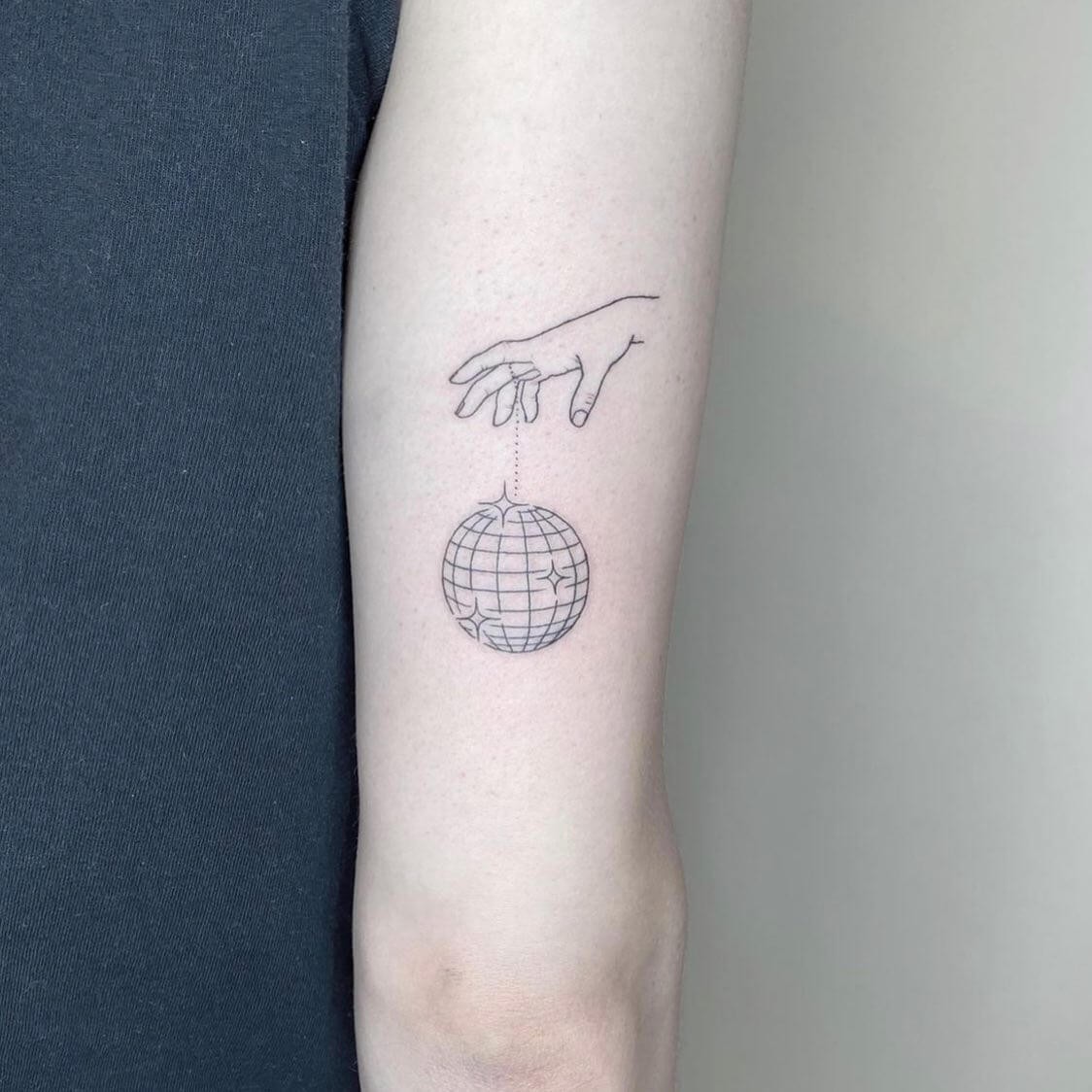 Simple Disco Ball Tattoo Idea